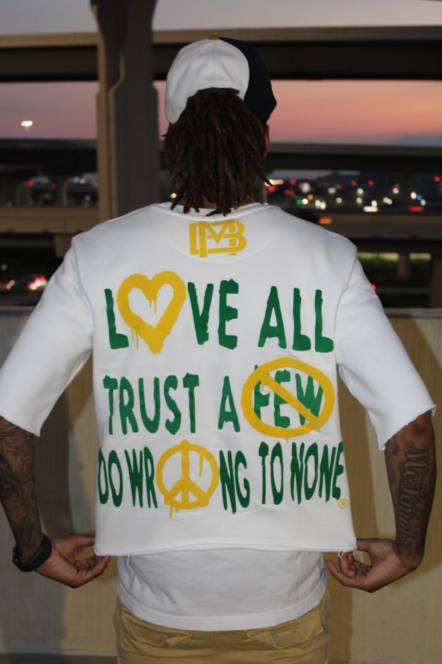 White & green “Heart Eyes” Tee